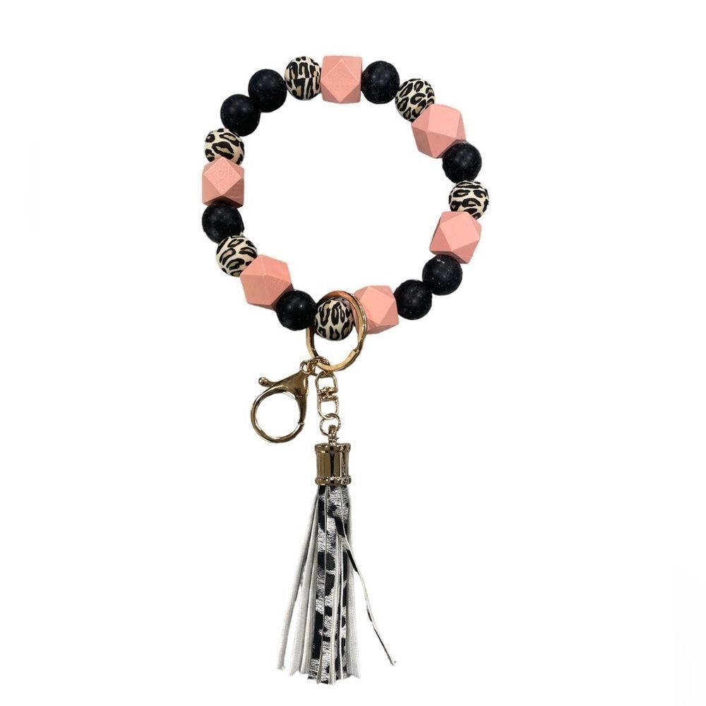 WYLDWOOD TASSEL Large Beaded Bracelet Keychain